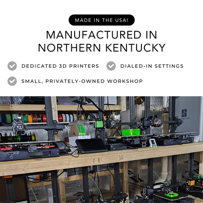 Poptarts Prints 3d prints all their RC truck tire foam inserts in a workshop in northern Kentucky. They are made in the USA!