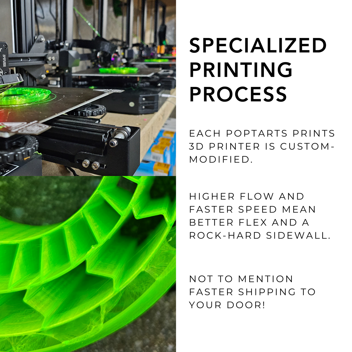 3d printed tire inserts are made with a specialized printing process.