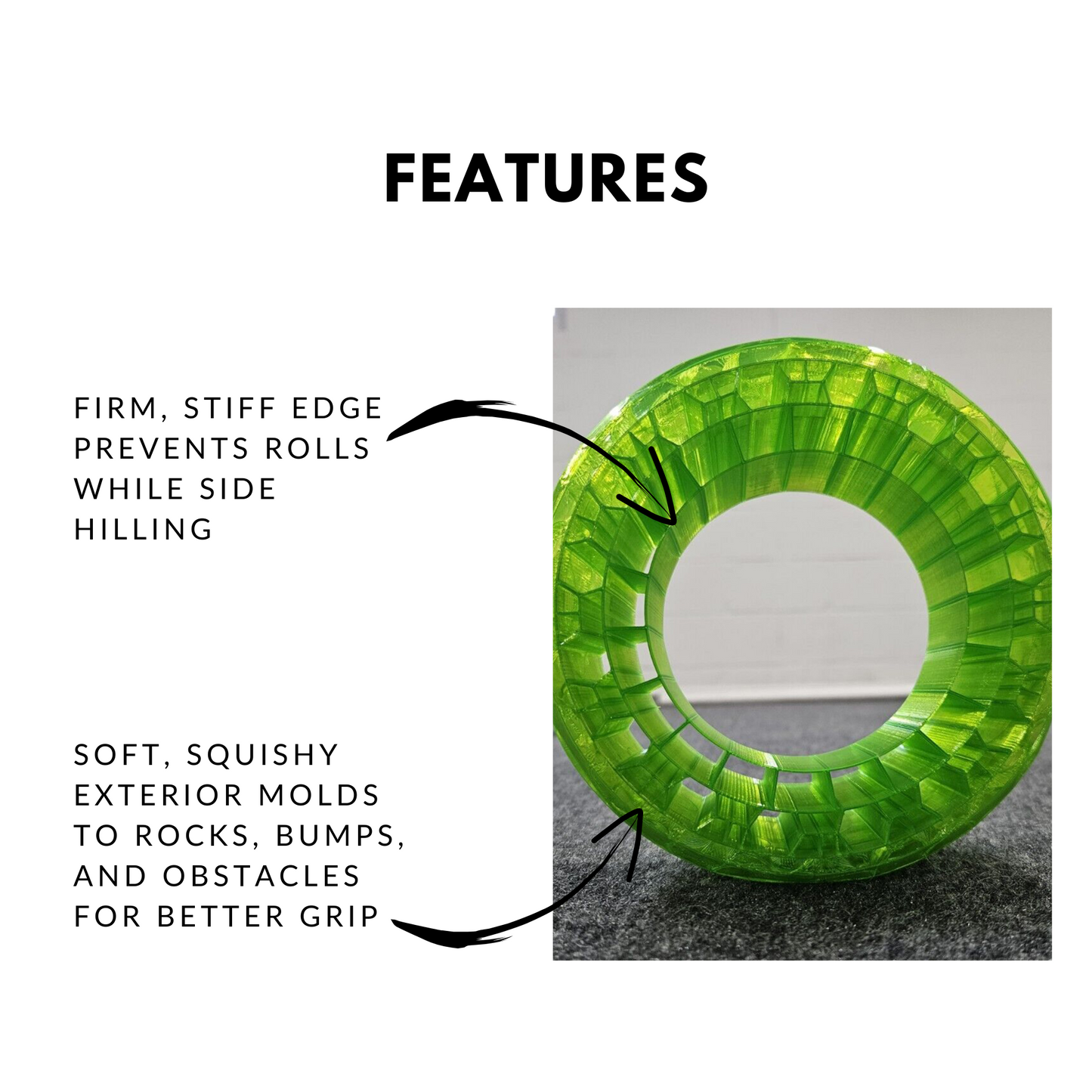 SCX6 3D Printed Tire Foam Insert 1/6 scale features, such as preventing rolls while side hilling.