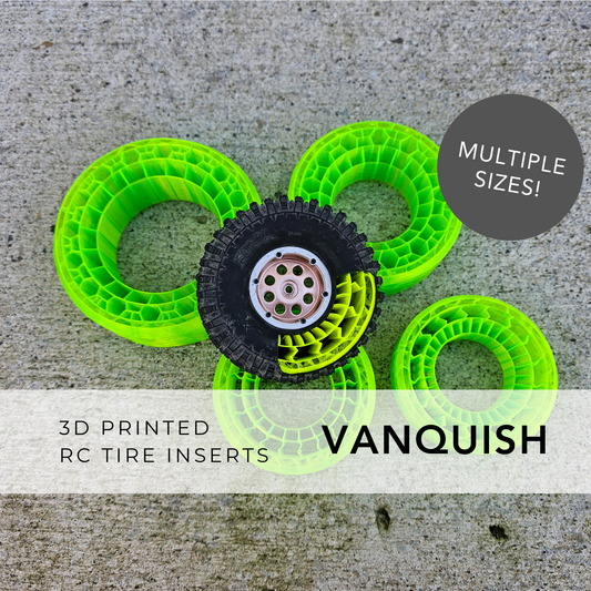 RC Crawler 3D Printed Tire Foam Inserts | Vanquish Tire Sizes | All 4 inserts included (Copy)
